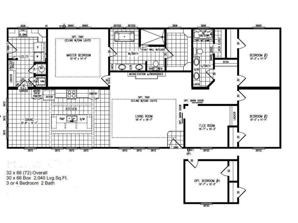 Mobile Home 3 bedrooms 2 baths, 2040sqft